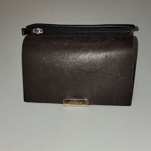 Furla Classic Trifold Wallet Saffiano Two Tone Leather • Vintage • Beautiful - Picture 9 of 10